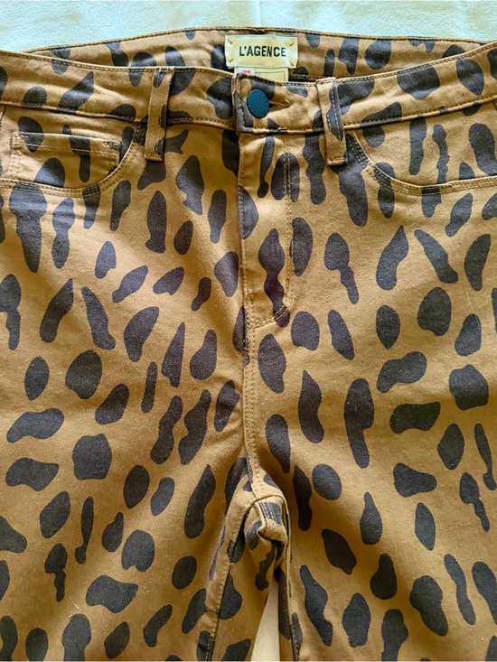 L'AGENCE Denim - L'Agence Margot High Rise Skinny Jeans - Leopard Print - Size 28